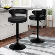 2x ALFORDSON Bar Stools Swivel Chair All Black