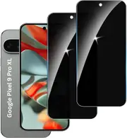 [2 Pack] PRIVACY Screen Protector for Google Pixel 9 Pro XL, Tempered Glass, Fingerprint Unlock, Case Friendly