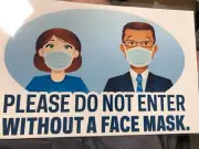Laminated ENTER WITH MASK Sign Pack of 5 pieces (waterproof&cleanable)11x17in