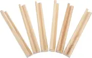 IWOWHERO Domino Rack English Letter Base 6pcs Wooden Tray Set Card Game Holder for Boys and Girls Adults