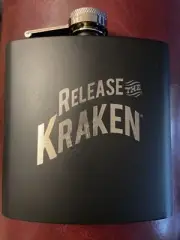 Kraken Rum Black Stainless Steel 6 oz "Release the Kraken" Matte Black New
