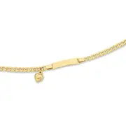 9kt Yellow Gold ID Bracelet with Heart Charm