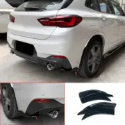 For BMW X2 F39 2018-2021 Bright Black Rear Bumper Splitter Lip Protector 2PCS