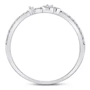14k White Gold Round Diamond Spade Stackable Band Ring 1/6 Cttw