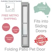 Folding Patio Pet Door Insert [Colour: Silver] [Size: Medium]