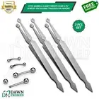 3 Pcs Barbell Clamp Forceps Plier 4.75" Jewelry Pin Holding Tweezer For Piercing