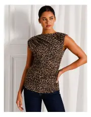 [Tokito] Draped Mesh Sleeveless Top in Assorted