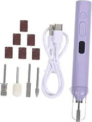 ABOOFAN Manicure Machine Nail Drills Metal Nail Drill Bit Manicure Drill Nail Bits Nail Accessories Drill Nails Pedicure Drill for Feet Salon Drill Bits Nail Polisher Plastic Violet