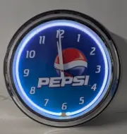 Pepsi Cola 16" Neon Lighted Clock NOS