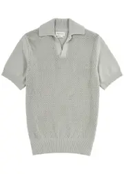 Oliver Spencer Penhale Pointelle-knit Cotton Polo Shirt - Light Green - Xxl XXL