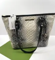 Brahmin Medium Med Asher Black Rockaway Leather Satchel Tote Purse NWT