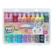 Rainbow Puff Party Pack - 20 Dimensional Fabric Paints for a Mellow Crafting Exp