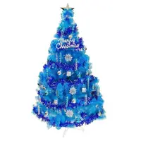 在飛比找特力屋線上購物優惠-[特價]摩達客 台製12尺豪華版晶透藍聖誕樹(銀藍系配件組)