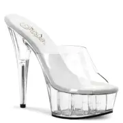 Pleaser DELIGHT-601 Platform Mules Transparent Table Dance Gogo Pole Dance Hot