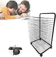 Steel Drying Painting Racks - Mobile Paint Drying Rack, Art Drying Rack for Classroom Functional & Mobile Paint Drying Rack Removable Shelves, Painting Drying Rack with Wheels Stack Rack(20Layers)