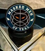 Drink Your Face Off Hockey Puck bottle opener. San Jose Sharks