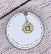 NEW Alex and Ani Initial d .925 Sterling Silver 14KT Chain Station Charm Silver