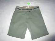 Boys Pumpkin Patch cotton shorts with stripe belt Size 4 NWT