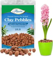 10 LBS Organic Expanded Clay Pebbles - 4Mm-16Mm Natural Leca Balls Lightweight H