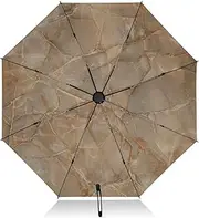 [RPLIFE] Travel Umbrella Windproof Compact Travel Umbrella, Umbrellas for Backpacks/Handbags, Rain, Wind and Sun, Marble Brown