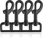 Swivel Eye Bolt Snap Hooks Black Heavy Duty Dog Leash Clips Dog Leash Clasp Dog Leash Snaps Hooks Trigger Clip Trigger Snaps 3/4" 4pcs
