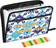 Custom Plastic Expanding File Folder 13 Pockets A4 Letter Size Customized Duty Expanding File with Zipper Closure for Business Snowflake Blue carpetas de