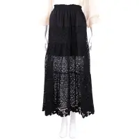 在飛比找Yahoo奇摩購物中心優惠-ERMANNO SCERVINO 黑色鏤空雕花蕾絲長裙