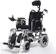 Lightweight Fully Lying Intelligent Electric Lightweight Transport Mobile Wheelchair Folding Aluminum Alloy Lightweight Transport Mobile Wheelchairs with Adjustable Armrest and Detachable Fo