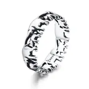 Silver plating Stackable Animal Elephant Family Finger Rings for Women_8