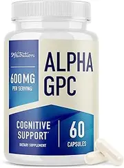 Alpha GPC Choline Supplement (60 Capsules 600mg) - Nootropic for Brain Support, Focus, Memory, Motivation, Mood & Energy - 3rd Party Tested for Soy Free, Dairy Free, Gluten Free