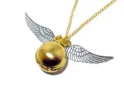HARRY POTTER GOLDEN SNITCH MINI POCKET WATCH NECKLACE GOLD-PLATED SILVER-PLATED