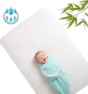 Bamboo Rayon Baby Crib Mattress Protector - Waterproof Breathable Cooling Fitted Mattress Cover 28x52 inches - Padded Absorbent Toddler Bed Liner- Protects Against Moisture, Spills, Stains –Noiseless