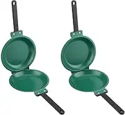 ISTOVO 2X Frying Pan,Double Side Frying Pan Non-Stick Flip Folding Frying Pan BBQ Stable and Durable Cooking Tool