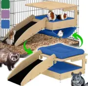 Guinea Pig Hideout and Hammock Combo – Dual Style Design (14x10) - Blue