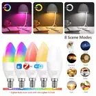 1-3Pcs WiFi Smart Candle LED Light Bulbs E14 5W Dimmable RGB Color Changing