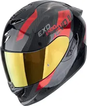 Scorpion EXO-1400 Evo II Carbon Air Platted Helmet, black-red, Size 2XL for Men Black Red