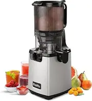 [Fretta] Slow Juicer, Cold Press Masticating Juicer, Citrus Juicer with 140mm Large Feed Chute, Fit Whole Vegetables & Fruits, Reverse Function, Easy to assemble, Stainless Steel, 250W BPA Free