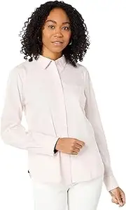 [Tommy Hilfiger] Women's Classic Long Sleeve Roll Tab Button Down Shirt (Standard and Plus Size)