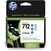 HP 712 3-Pack 29ml Cyan DesignJet Ink Cartridge for T230/T250/T650/Studio