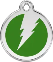 Red Dingo Flash Green Tag - Lifetime Guarantee - Cat, Dog, Pet ID Tag Engraved