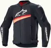 Alpinestars T-GP Plus R V4 Airflow, textile jacket , color: Black/Neon-Red/White , size: S