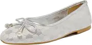 [Qunvngutui] Women's Ballet Flats with Bow Knot & Sparkle Balls Ultra Soft Sole Round Toe Work Travel Casual Outfits Shoes