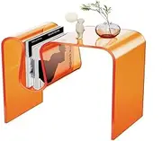 End Side Table Multi-Functional Coffee Table, Rectangular Nesting Tables Acrylic Center Tables for Living Room, Living Room Tables, 45 * 30 * 45cm (Color : Orange)