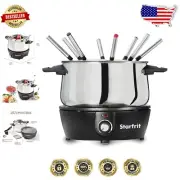 Delicious Fondue Made Easy: 12PC Electric Set with 1500W Power & Splash Guard