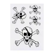 4 x 'Skull & Crossbones' Temporary Tattoos / Transfers (TO00013582)