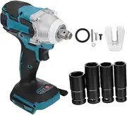 [SHINEOFI] 1 Set Rechargeable Electric Impact Wrench Cordless Power Tool with High Torque for Aviation Construction Automotive Use Compatible with Makita Batteries Battery Not Included