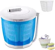 Portable Washing Machine,Manual Clothes Spin Dryer Compact Laundry,Stacked Washer for Home Travel Camping Apartments Dorms,Blue,dehydrated