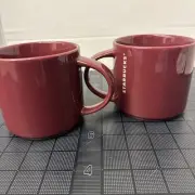 Starbucks 2013 Deep Burgandy 14oz Mug. New no tags Set Of Two