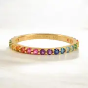 Origami Owl "Resilient" CZ Rainbow Stacking Ring Size 7