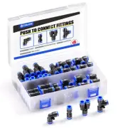 5/16 Inch od Push to Connect Fittings Pneumatic Fittings Kit 10 Spliters+10 E...